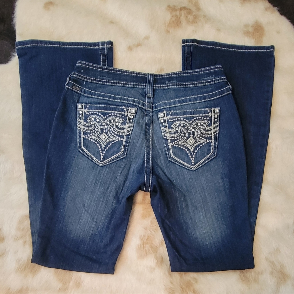 Women's Ariat Turquoise Dark Wash Jeans Size 29 Long